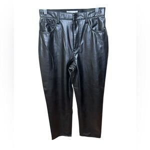 Abercrombie & Fitch The Ankle Straight Ultra High Rise Vegan Leather Curve Love